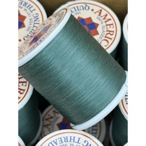 Lot 10 CHURCHILL GREEN Americana Quilting‎ Thread 150 Yds 100% Glacéd Cotton
